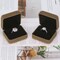 2-Piece Velvet Metal Ring Box Set – Elegant Engagement & Wedding Ring Holder for Women, Travel-Friendly Gift Box for Proposal, Anniversary, Bridal Party (Black)